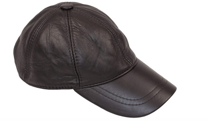 gorra de piel color negro