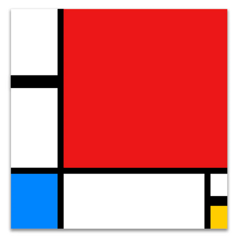 Sticker - Composición II en rojo, azul y amarillo